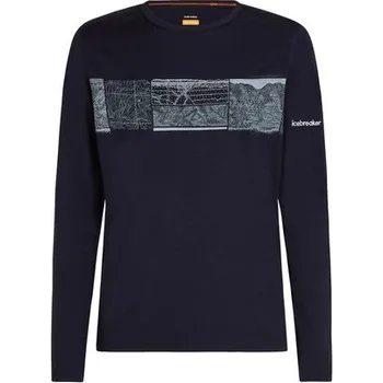 Icebreaker Merino 200 Oasis LS Crewe Elevation Line Midnight navy Pánské termotriko s dlouhým rukávem M + Doprava zdarma