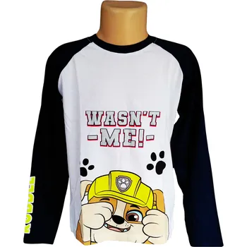 Eplusm Chlapecké tričko TLAPKOVÁ PATROLA RUBBLE wasn´t me dlouhý rukáv bílomodré Barva: Modrá tmavá, Velikost: 98