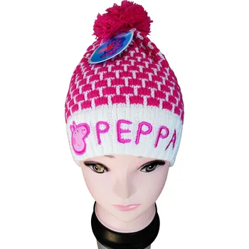 Čepice Eplusm Dívčí čepice PEPPA PIG zimní růžovobílá Barva: Růžová, Velikost: 52