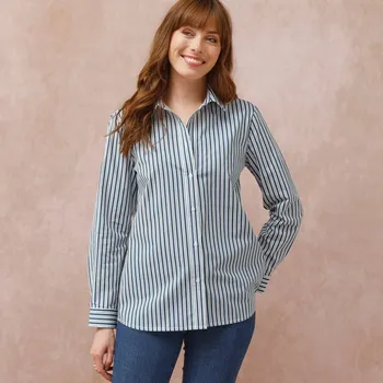 Dámská košile Pruhovaná košile na knoflíčky bílá/modrá 38