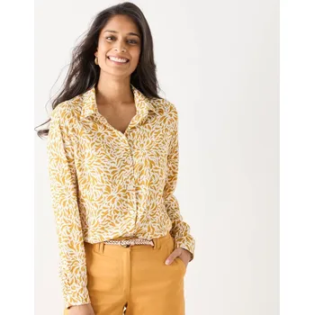 Dámská halenka Košilová halenka s dvoubarevným potiskem režná/kari 40