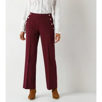 Dámské kalhoty Široké splývavé kalhoty s ozdobnými knoflíky vínová 54