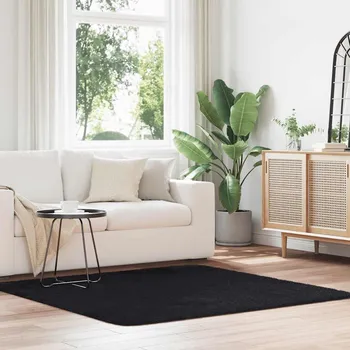 Koberec vidaXL Koberec Shaggy s vysokým vlasem NAVARRA 160x160 cm [4102875] Barva: Černá