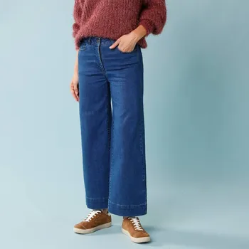 Dámské džíny 7/8 džíny s vysokým pasem, vnitřní délka nohavic 60 cm modrá 42