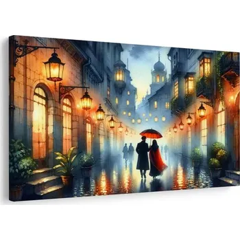 Obraz Dovido Obraz romantická procházka deštivým městem