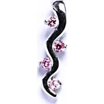 Elegantní zlatý přívěsek , bílé i žluté zlato , pink zirkony - VP 42 (zirkony 2,25 mm)