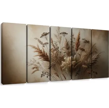 Obraz Dovido 5-dílný obraz kytice suchých trav