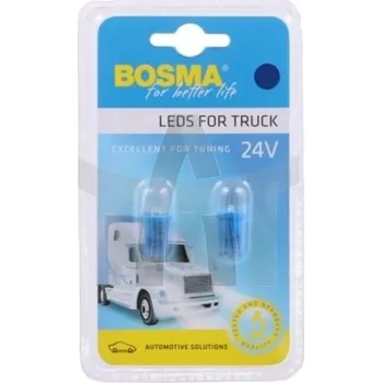 Autožárovka Žárovka 24V LED T10 1xLED modrá sada 2ks BOSMA 7385