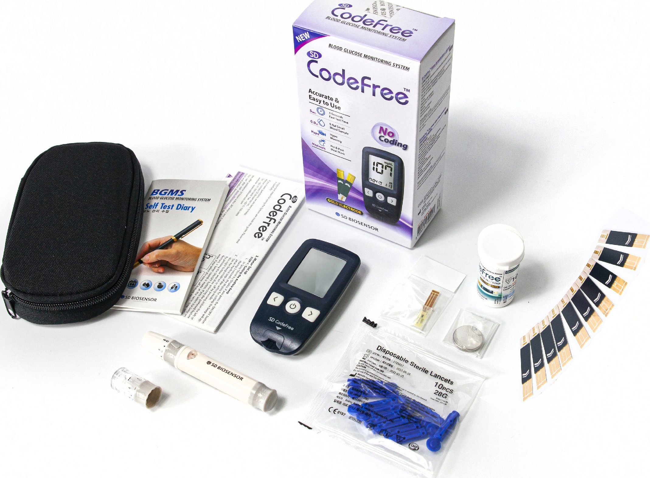 Celimed Glukometr SD CODEFREE - Kompletní SET