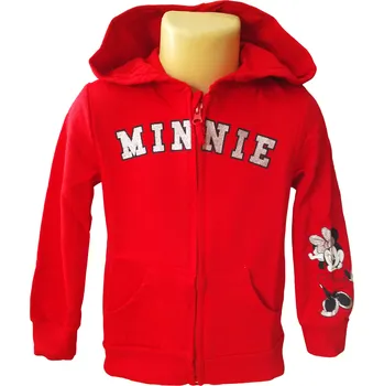 Dívčí mikina Eplusm Mikina MINNIE červená na zip Barva: Červená, Velikost: 110