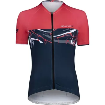 cyklistický dres dres FORCE ART UNI kr. rukáv, tm. modrý-červený - XS