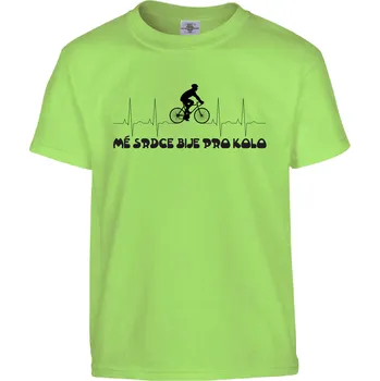 Pánské tričko Tričko Mé srdce bije pro kolo Druh: Dětské, Barva: Světle Zelená, Velikost: 158-XL