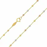 Zlatý řetízek Anker Roma s kuličkami z bílého, žlutého a růžového zlata - 0,8 mm varianta 50 cm FNN1034NGYWR-50 cm