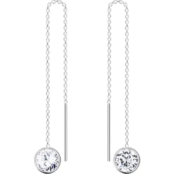 Náušnice 6mm kulaté stříbrné náušnice s kubickými zirkony - bílé