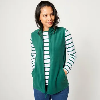 Dámská vesta Fleecová vesta na zip tmavě zelená 46/48