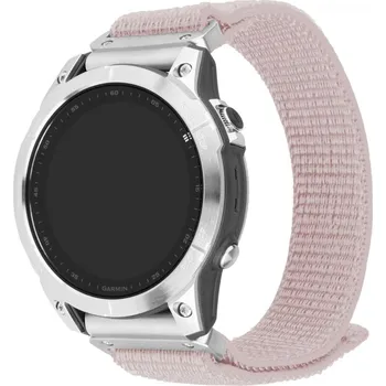 Řemínek na hodinky Nylonový řemínek FIXED Nylon Sporty Strap pro Garmin QuickFit 22mm, růžově zlatý
