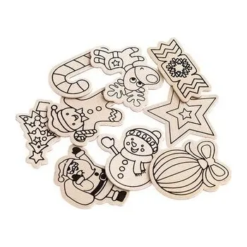 Set školních potřeb Ozdoby drewniane z magnesem 4-6 cm 9szt