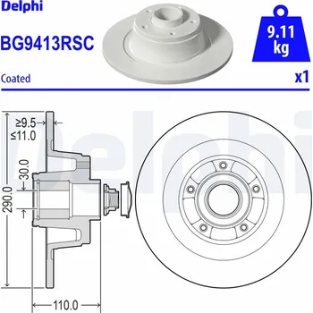 Brzdový kotouč Brzdový kotouč DELPHI BG9413RSC