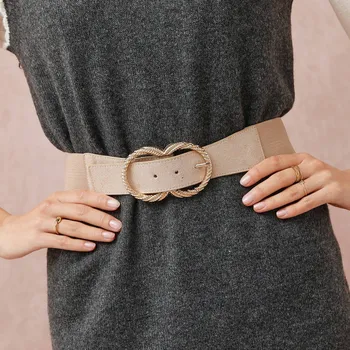 Opasek Pružný opasek s dvojitou sponou béžová 44/50