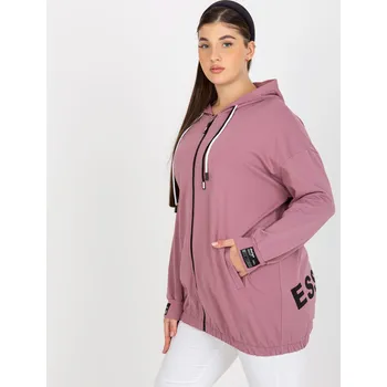 Dámská mikina RELEVANCE Mikina Plus Size-RV-BL-8277.28 Barva: Růžová - tmavě, Velikost: UNI