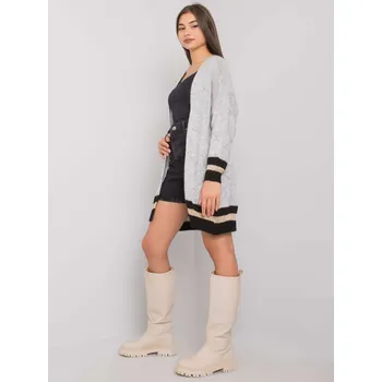 Dámský svetr Och Bella Kardigan-TW-SW-BI-A21768.21 Barva: Šedá, Velikost: UNI