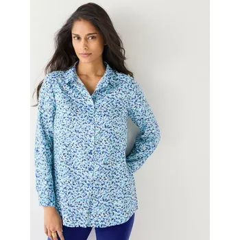 Dámská košile Dlouhá košile s minimalistickým potiskem tmavě modrá/modrá 40