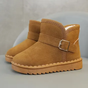 Chlapecká zimní obuv Zimní dětské boty s měkkou podrážkou a zapínáním Velikost: 33, Barva (Varianta): Hnědá