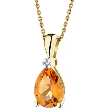 Přívěsek Zlatý přívěsek s diamantem a citrínem - ryzost 585 - 109.440