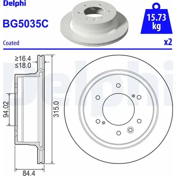 Brzdový kotouč Brzdový kotouč DELPHI BG5035C