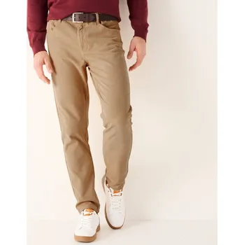 Dámské kalhoty Manšestrové kalhoty s 5 kapsami a pružným pasem na bocích béžová 46