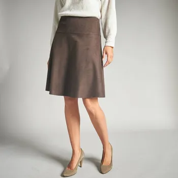 Dámská sukně Rozšířená sukně v semišovém vzhledu čokoládová 42
