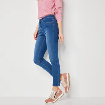 Dámské džíny 7/8 úzké džíny modrá 44