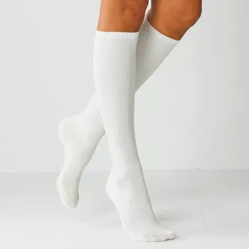 Dámské ponožky Sada 2 párů vysokých žebrovaných ponožek černá+béžová 35-38