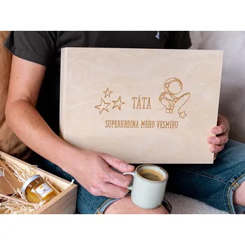 Dárková krabička ČistéDřevo Dárková sada - Táta, superhrdina mého vesmíru