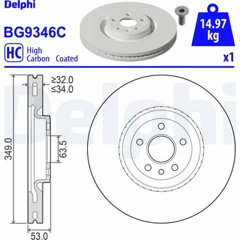 Brzdový kotouč Brzdový kotouč DELPHI BG9346C