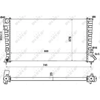 Chladič motoru Chladič, chlazení motoru NRF 58189A