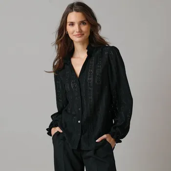 Dámská halenka Košilová halenka z krajky černá 36