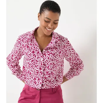 Dámská halenka Košilová halenka s dvoubarevným potiskem režná/švestková 40