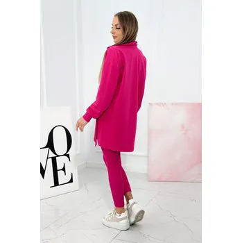 3dílný set halenka, top a legíny fuchsiová UNI