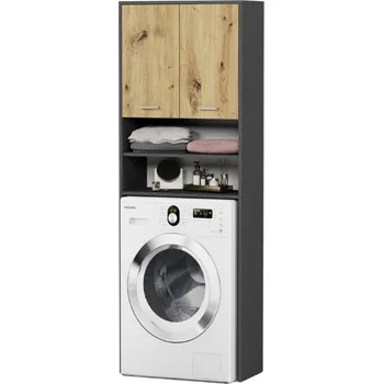 regál Skříň na pračku s úložným prostorem artisan mix antracit