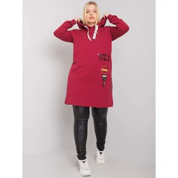 Dámská tunika Mikina Plus Size RV-TU-7221.80P RELEVANCE Barva: Bordó, Velikost: UNI