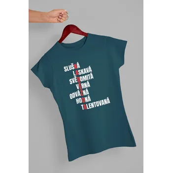 Dámské tričko Dámské tričko Charakteristika Naděždy Barva: Petrolejová modrá, Velikost: 2XL