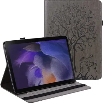 Pouzdro na tablet Tree PU kožené peněženkové pouzdro na tablet Samsung Galaxy Tab A8 10.5 (2021) - šedé