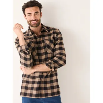 Dámská košile Flanelová kostkovaná košile, sada 3 ks kaštanová+bílá+červená 41/42