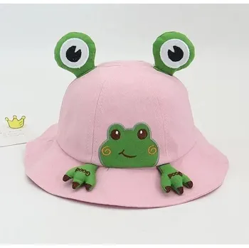 Čepice Dětský klobouček s žábou pro batolata a předškoláky Velikost: 46-48cm, Barva (Varianta): Růžová