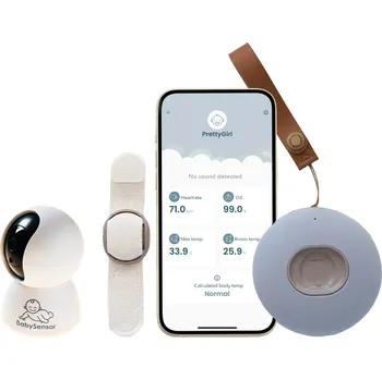chůvička BabySensor Relax Chytrý senzor pro děti 0m-5let SET s HD kamerou, pásek ruka/noha