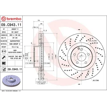 Brzdový kotouč Brzdový kotouč BREMBO 09.C943.11