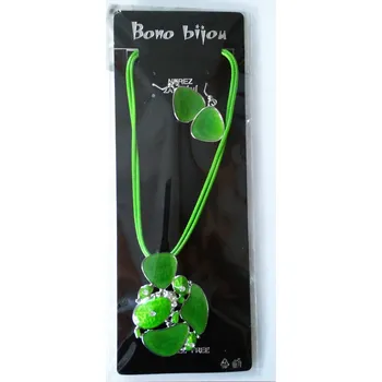 Náhrdelník Bono Bijou Dívčí set náhrdelník a naušnice Barva: Zelená