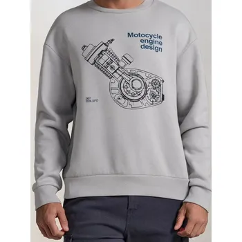 Pánská mikina Sinsay - Mikina s kulatým výstřihem - šedá - 5037O-09X - 5037O-09X-M