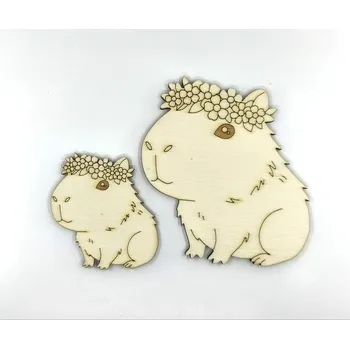 Stavební deska Výřez z překližky, KAPYBARA s věnečkem, 1 kus Zvolte VELIKOST motivu ZDE:: Menší